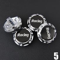 4 vnt. JDM sportinio ratlankio dangtelio spaustukas 56 mm lenktyninio sportinio MFHXDRYT emblemos lipdukas ratlankio centriniai dangteliai juodas ir sidabrinis white