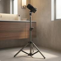 Trikojis Plaukų Džiovintuvo Stovas Sulankstomas Pastatomas Laikiklis Metalinis Namams Salonui 55CM 55CM gray
