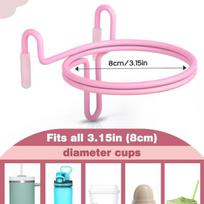 Portable Shopping Cart Cup Holder Drink Holder For Hanging Daily Coffee Cup Milk Tea & Baby Bottles rožinė