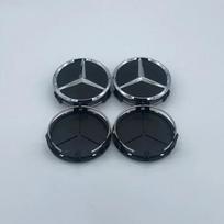 4 vnt./rinkinys 75MM/60MM Automobilio ratų centrinės stebulės dangteliai Mercedes Benz Juodas ženklelis Ratlankio dangtelis Automobilio stiliaus Dekoratyviniai priedai