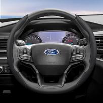 Tinka Ford Kvėpuojančios Skylės Odinis Vairas BGNJ9 Dangtelis Segmentuotas Focus Mk2 Mk3 Fiesta Mk7 Transit Custom Mondeo Mk4 Mk5