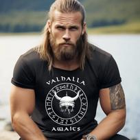 Vikingų kirvio marškinėliai Norvegų humoro marškinėliai Vasariniai kasdieniai vyriški marškinėliai Street fashion trumpomis rankovėmis viršus Lauko sportui vyriški marškinėliai L black