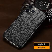 100% natūralios krokodilo odos telefono dėklas iPhone 16 15 Pro Max 14 12 ProMax 13Pro 16 Plus 15Pro 16Pro 14Plus prabangus dėklas For Iphone 16 black