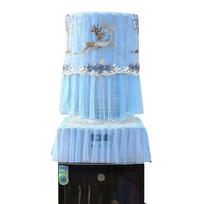 2Pcs/Set Water Dispenser Cove Reusable Barrel Dust Cover Dustproof Lace Embroidered Universal Printed Bucket Sleeve Upper C rožinė