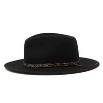 Eye Catching Western Hat Cosplay Costume Hat Stage Show Props Hat Halloween Costume Leather Belt Hat Carnivals Party Hat juoda