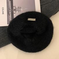Mohair Knitted Beret Women's New Winter Style Japanese All Match Large Head Circumference Gray Wool Painter's Hat M（56-58cm） gray