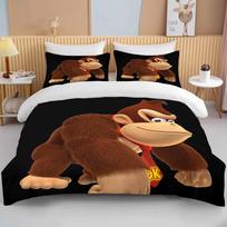Monkey Cartoon Donkey Kong Duvet Cover Set King Queen Double Full Twin Single Size Bed Linen Set Children Bed Cover Set 150*200cm 3pcs