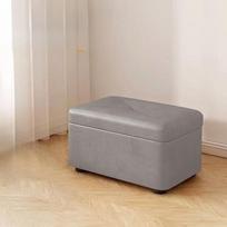 Storage Shoe Changing Stool - 2-in-1 Entryway Bench with Seat & Hidden Compartment, Compact Hallway Stool for Small Spaces pilka