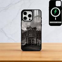 Resident Evil dėklas telefonui iPhone 17, 16, 15, 14, 13, 12, 11 Plus, Pro, magnetinis su Magsafe belaidžiu įkrovimu iPhone12mini gray