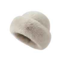 Women’s Soft Faux Fur Beret Hat Classic Fluffy Winter Knitted Beanie Cap for Cold Weather Outings and Daily Wear One Size white