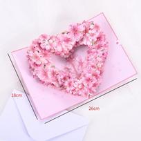 Creative Romantic Theme 3D Pop Up Card Heart Shape Pop-Up Mechanism Butterfly Heart Card Handmade Craft Love Postcard Wedding pink