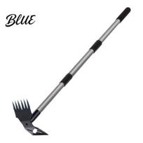 Soil Loosening Hand Tool Long Handle Weed Puller Heavy-Duty 2-in-1 Weeding Rake Cast Steel Garden Weeder And Hoe for Easy Digging in Yard Lawn C