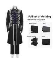 Dante Devil May Cry Cosplay Costume With Printed Long Sleeve Jacket For Halloween Events M juoda
