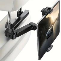 Car Tablet Holder Back Seat Headrest Mount For IPad Air Pro 4-13 Inch 360 Rotation Rear Pillow Phone Clamp Stand Universal black
