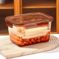 Didelės talpos stiklinis kimchi ir daržovių laikymo indas su dangčiu - saugus šaldytuve ir mikrobangų krosnelėje beige