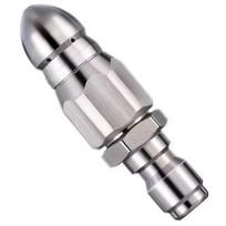 Water Jet High Pressure Sprayer Nozzle Clean Sewer 1/4  Stainless Steel Pressure Washer Quick Plug Drain Hose Nozzle Tool Water gray