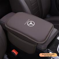 Odinė pagalvėlė Automobilio porankio kilimėlis Mercedes Benz AMG W124 W202 W203 W204 W210 W211 W212 GLC GLK Centrinės konsolės apsauginė pagalvėlė R2 gray