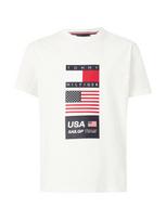 TOMMY HILFIGER Marškinėliai 'SAILGP' tamsiai mėlyna jūros spalva / vyšninė spalva / balta / vilnos balta