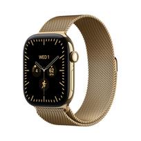 Pulkstenis Apple Watch Series 12 GPS + Cellular 42mm Radiant Gold Titanium Case with Radiant Gold Milanese Loop | MJGL4ET/A