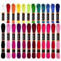 Medvilninių siuvinėjimo siūlų Muline RainBow® 24 ryškių spalvų po 8 m rinkinys