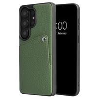 Selencia Riva nugarėlė su kortelių dėklu, skirta Samsung Galaxy S26 Ultra – šalavijo žalia