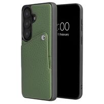 Selencia Riva galinis dangtelis su kortelių dėklu, skirtas Samsung Galaxy S26 Plus – šalavijo žalia