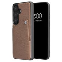 Selencia Riva nugarėlė su kortelių dėklu, skirta Samsung Galaxy S26 Plus – Mocha Brown