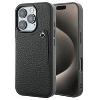 Selencia Riva nugarėlė su kortelių dėklu, skirta iPhone 15 Pro – Juoda