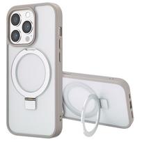 Accezz žiedinis stovas su nugarėlės dėklu ir MagSafe, skirtas iPhone 14 Pro Max – pilkas