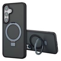 Accezz žiedinis stovas su nugarėlės dėklu ir MagSafe funkcija, skirtas Samsung Galaxy S25 Plus – Juodas