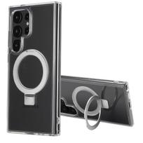 Accezz žiedinis stovas su nugarėlės dėklu ir MagSafe, skirtas Samsung Galaxy S24 Ultra – skaidrus