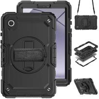 Accezz tvirtas galinis dėklas su peties dirželiu, skirtas Samsung Galaxy Tab A9 8.7 colio – juodas