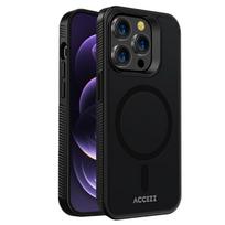 Accezz tvirtas matinis galinis dangtelis su MagSafe, skirtas iPhone 14 Pro Max – juodas