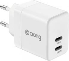 Crong Mains charger 2xUSB-C 35W PD 3.0 z PPS white