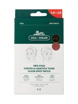 VT COSMETICS Vandeniui atsparūs pleistrai nuo spuogų PRO CICA CENTELLA ASIATICA TIGER CLEAR SPOT PATCH, 66 vnt.