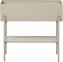 Beliani VINCA 70 cm metalinis vazonas ant kojelių, smėlio spalvos
