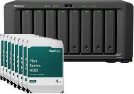 „Synology DS1825+ 32TB Plus HDD NAS“ rinkinys, įskaitant 8 x 4 TB „Synology Plus“ 3,5 colio SATA kietuosius diskus