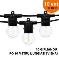 Lemputės terasai 100 m Glow juoda