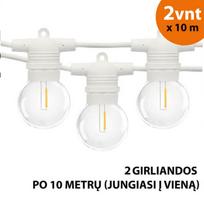 Terasos lemputės 20 m Glow balta