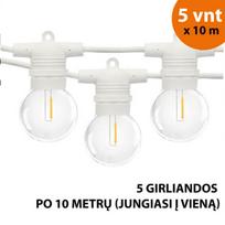 Terasos lemputės 50 m Glow balta