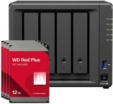 Serveris Synology DS425+ 48TB WD Raudona Plus NAS-Bundle NAS inkl. 4x 12TB WD Raudona Plus 3.5 col. SATA HDD