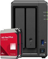 Serveris „Synology DS725+“ 8 TB „WD Raudona Plus“ NAS rinkinys – NAS, įskaitant 2 x 4 TB „WD Raudona Plus“ 3,5 colio SATA kietuosius diskus