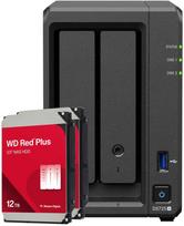 Serveris „Synology DS725+“ 24 TB „WD Raudona Plus“ NAS rinkinys, įskaitant 2 x 12 TB „WD Raudona Plus“ 3,5 colio SATA kietuosius diskus