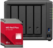 Serveris Synology DS925+ 48TB WD Raudona Plus NAS-Bundle NAS inkl. 4x 12TB WD Raudona Plus 3.5 col. SATA HDD