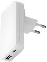 D Bramante dbramante1928 Pro – plonas įkroviklis ES/JAV – USB-C 45W + USB-A 30W – W, skirtas naudoti patalpose, kintamosios srovės, baltas