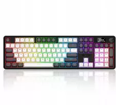 Klaviatūra žaidimams Redragon Wyvern LCD PRO K761WB-RGB-PRO Manbo Linear Switch belaidė mechaninė su pašvietimu balta ir-juoda