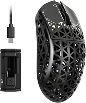 ATTACK SHARK belaidė žaidimų pelė R5 Ultra, 42 000 DPI, PAW3950MAX jutiklis, 8K bevielis, USB-C, Bluetooth, juoda