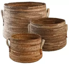 Lumarko Det Gamle Apotek Basket set, H 37/28.5/21.5 cm, Dia. 49/39/30.5 cm, 3-pack, Natural (27394015)