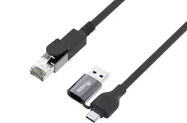 Adapteris USB Equip GigaBit USB-C+A->RJ45 St/St 2.00 m juodas (133102)