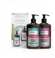 Arganicare rinkinys: Kolageno plaukų šampūnas Revitalizing, 400 ml + Kolageno plaukų kondicionierius Strengthening & Repairing, 400 ml